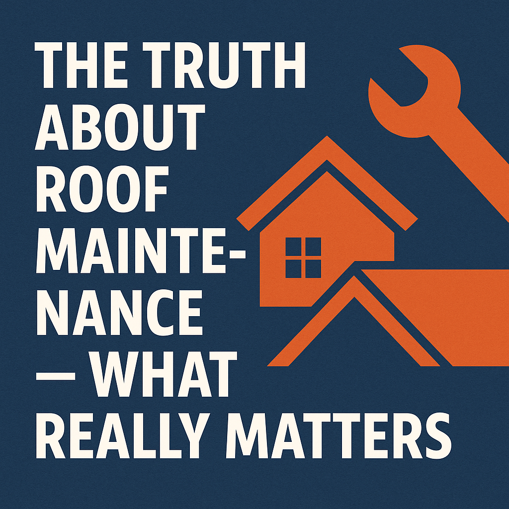 Homeowner cleaning gutters on a sunny day